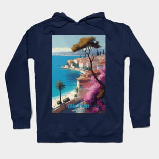 Cote d Azur vintage travel poster Hoodie